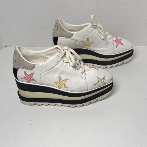 Stella McCartney Shoes - STELLA MCCARTNEY Women's Elyse Faux Leather Glitter Star Platform Sneaker‎ 37